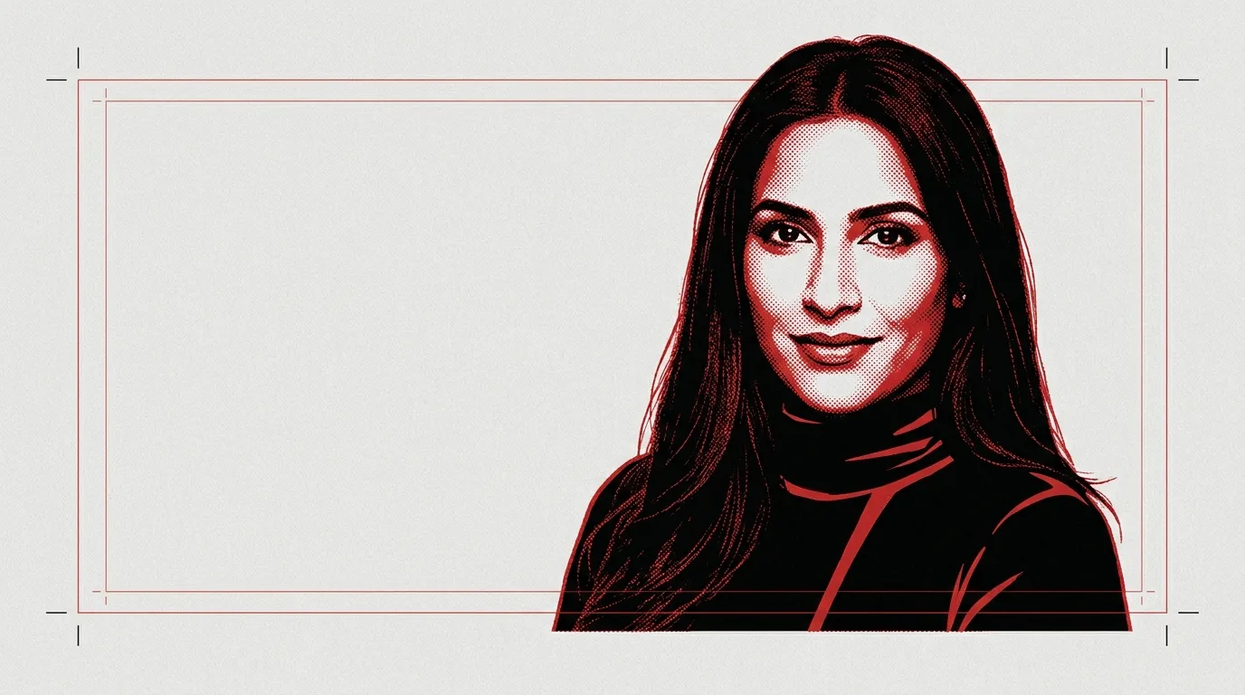 Editorial illustration of an AI companion persona